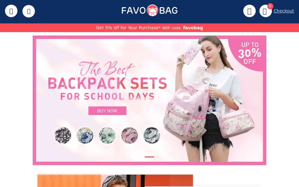 Screenshot of favobag.com