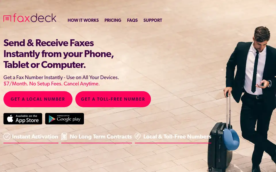 Screenshot of faxdeck.com