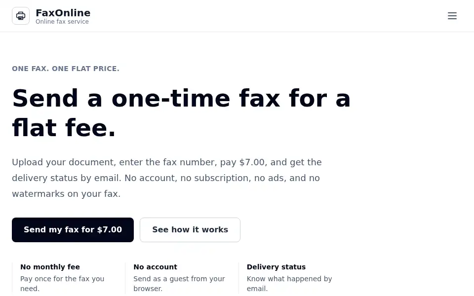 Screenshot of faxonline.app