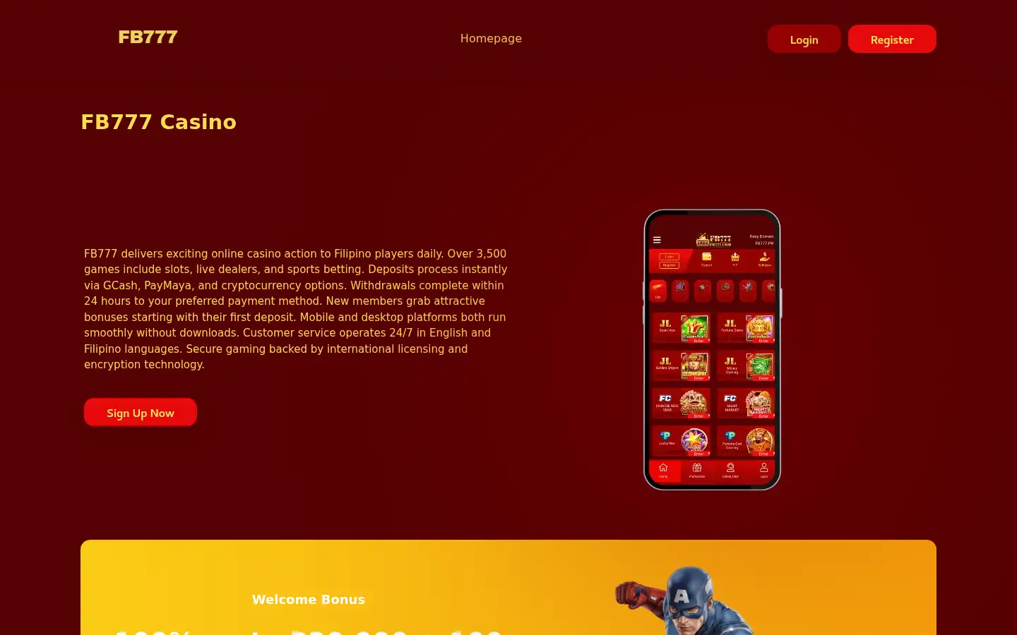 Screenshot of fb77casino.org