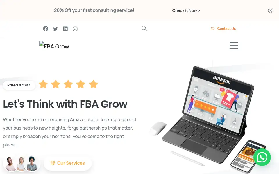 Screenshot of fbagrow.com