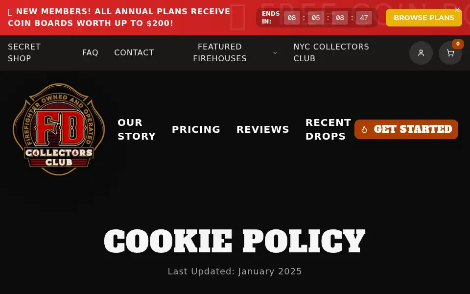 Screenshot of fdcollectorsclub.com