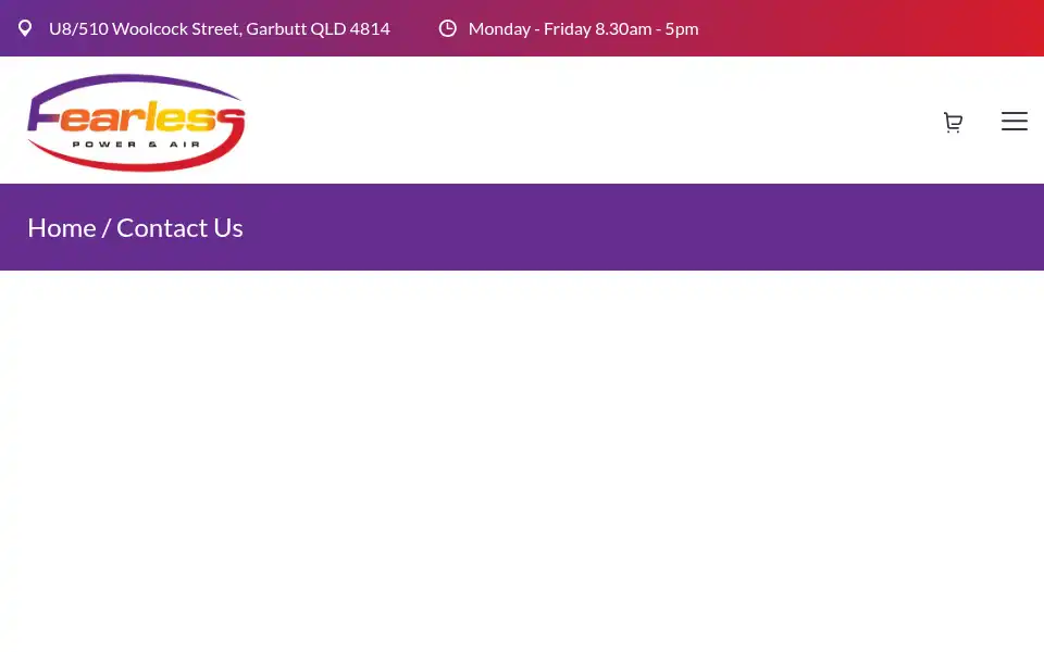 Screenshot of fearlesspowerandair.com.au