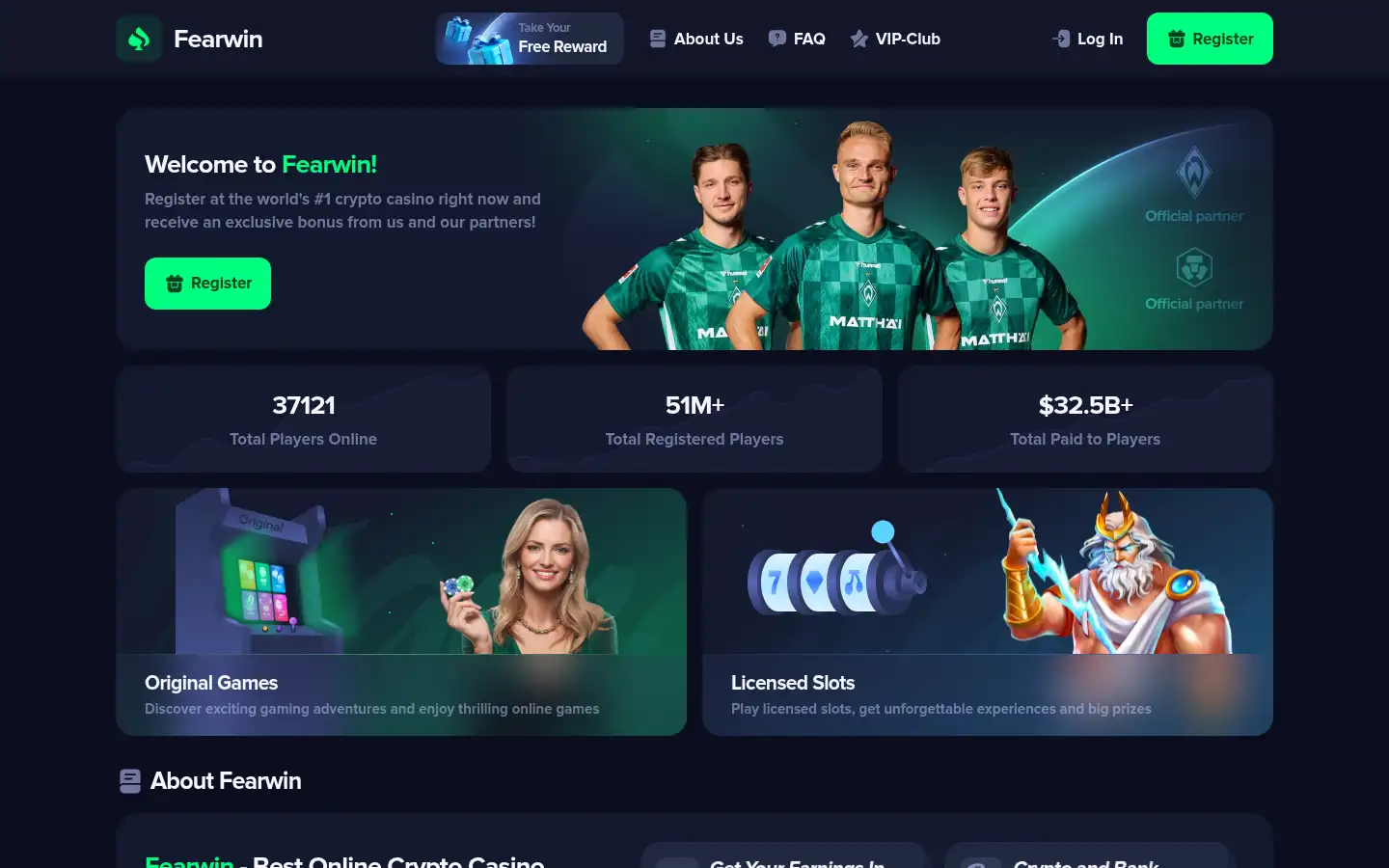 Screenshot of fearwin.com