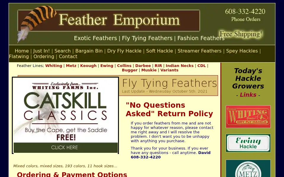 Screenshot of featheremporium.com