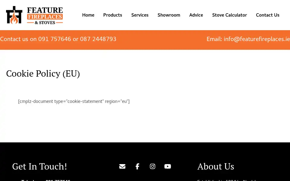 Screenshot of featurefireplaces.ie