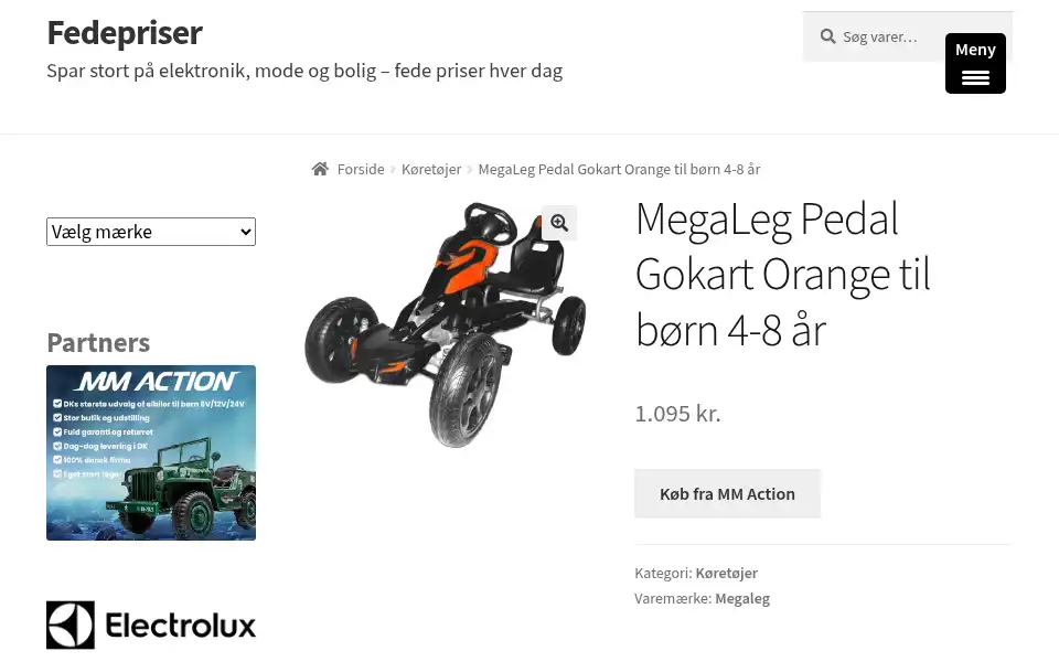 Screenshot of fedepriser.dk
