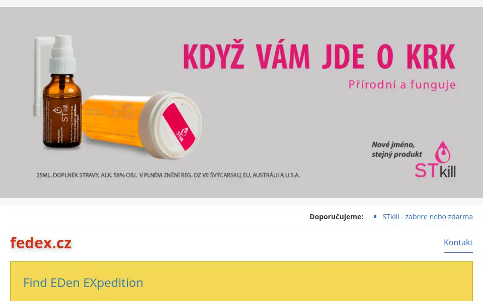 Screenshot of fedex.cz