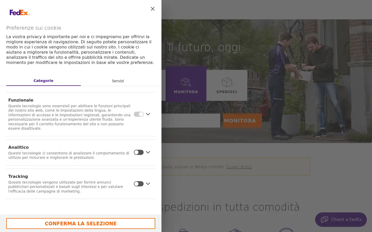 Screenshot of fedex.it