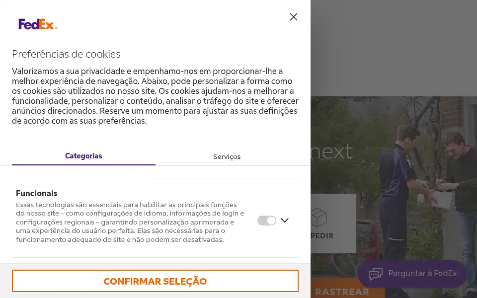 Screenshot of fedex.pt