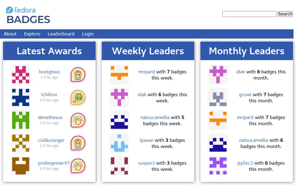 Screenshot of fedoraproject.org