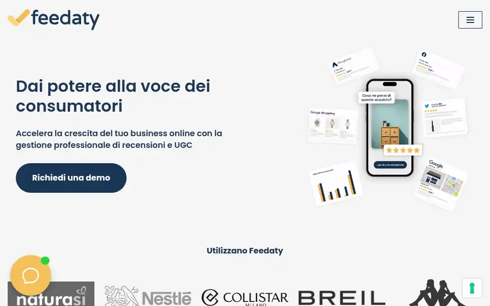 Screenshot of feedaty.com