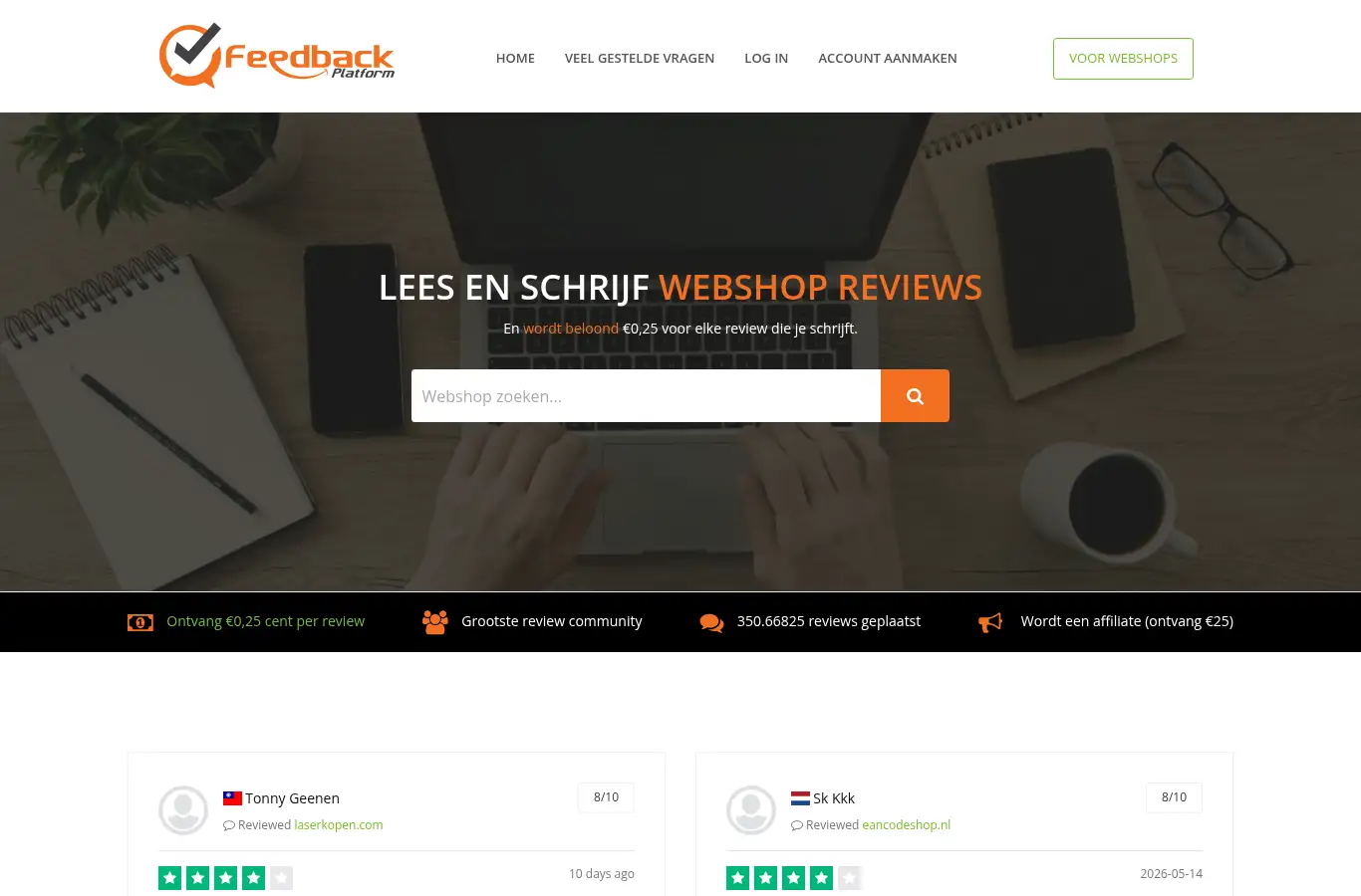 Screenshot of feedbackplatform.nl