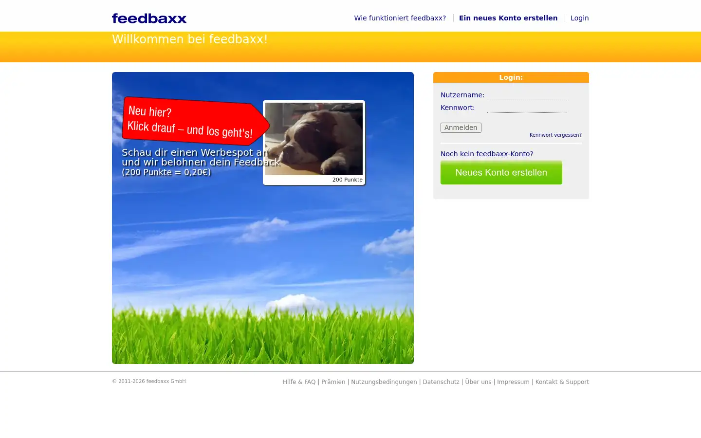 Screenshot of feedbaxx.de