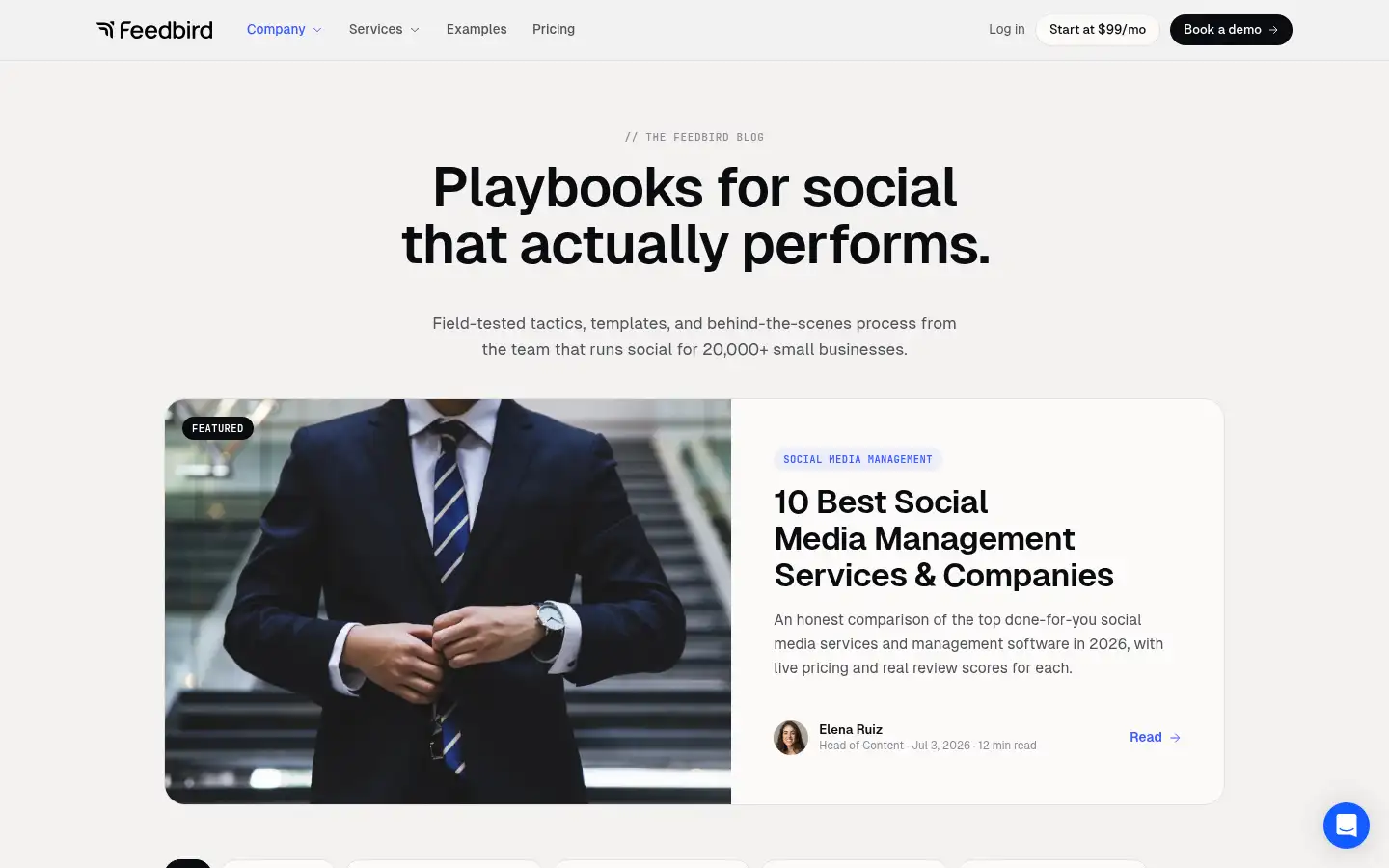 Screenshot of feedbird.co