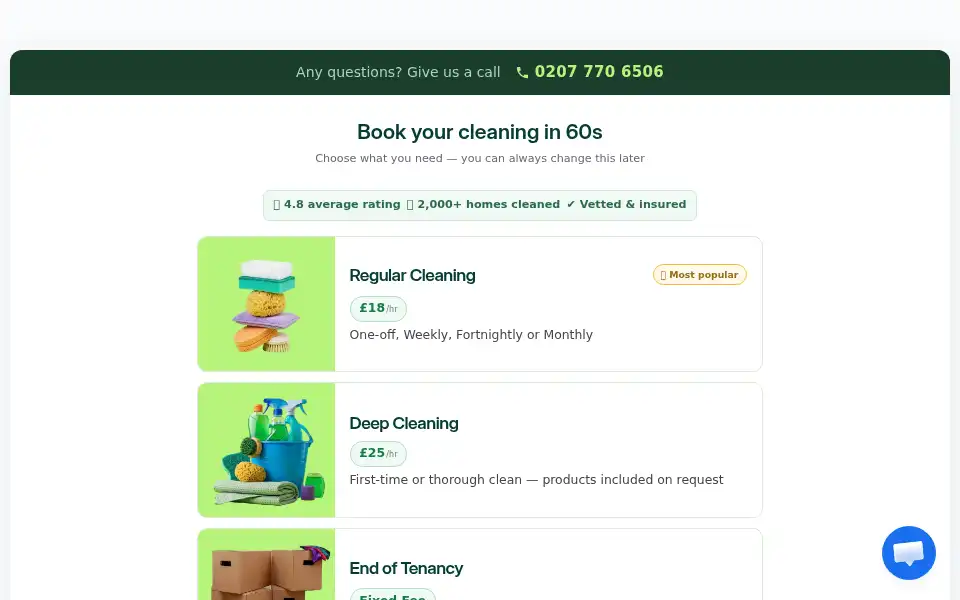 Screenshot of feelclean.co.uk