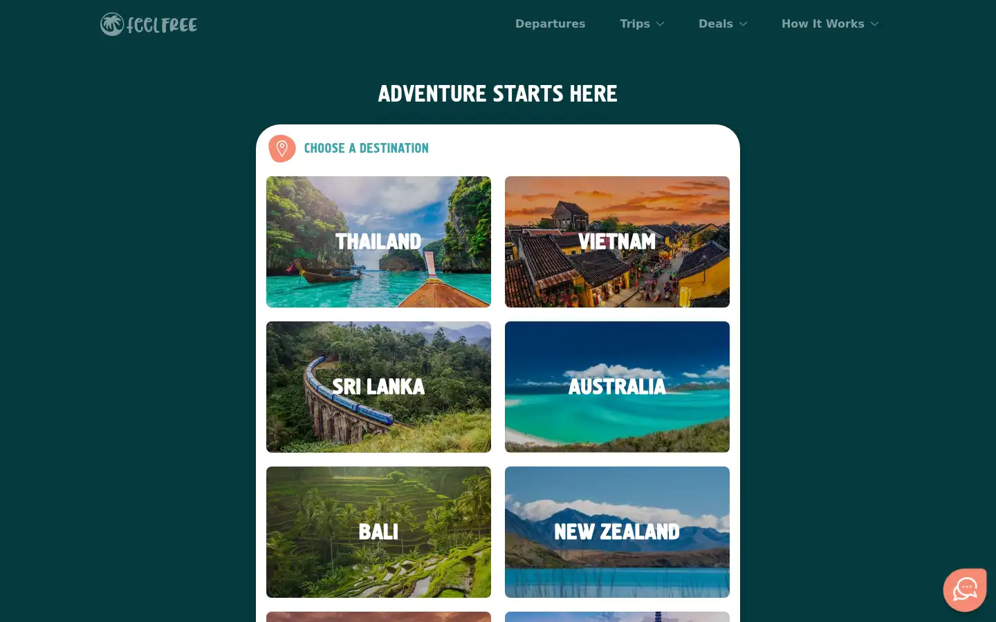 Screenshot of feelfreetravel.com