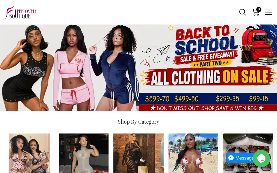 Screenshot of feelovelyboutique.com