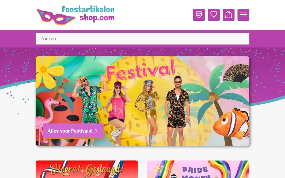 Screenshot of feestartikelenshop.com