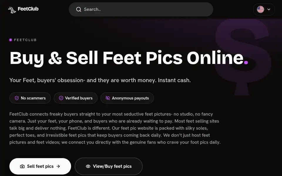 Screenshot of feet.club