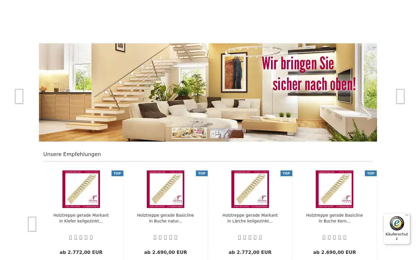 Screenshot of feger-treppenshop.de