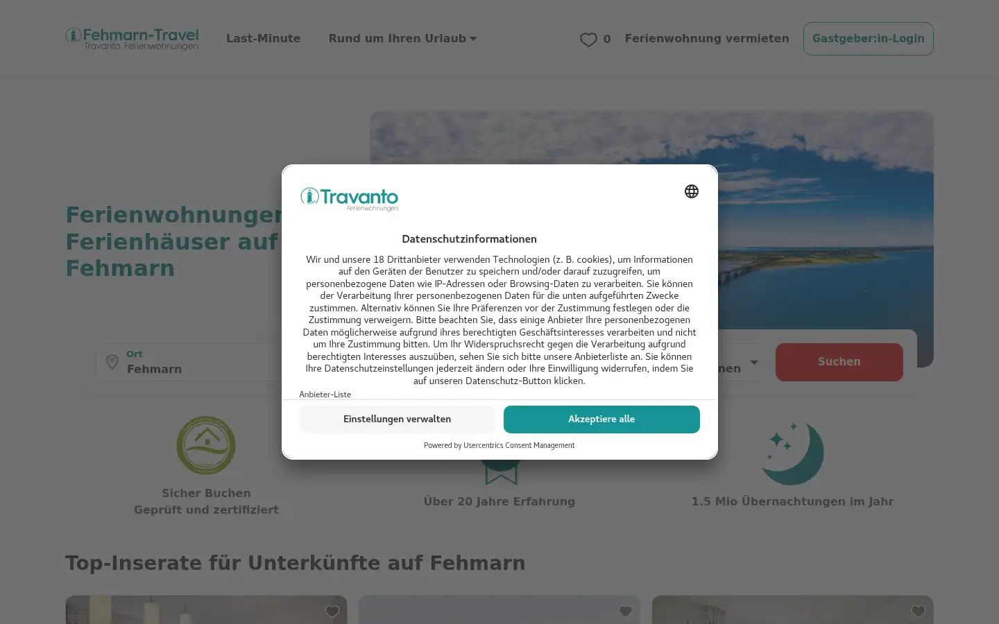 Screenshot of fehmarn-travel.de