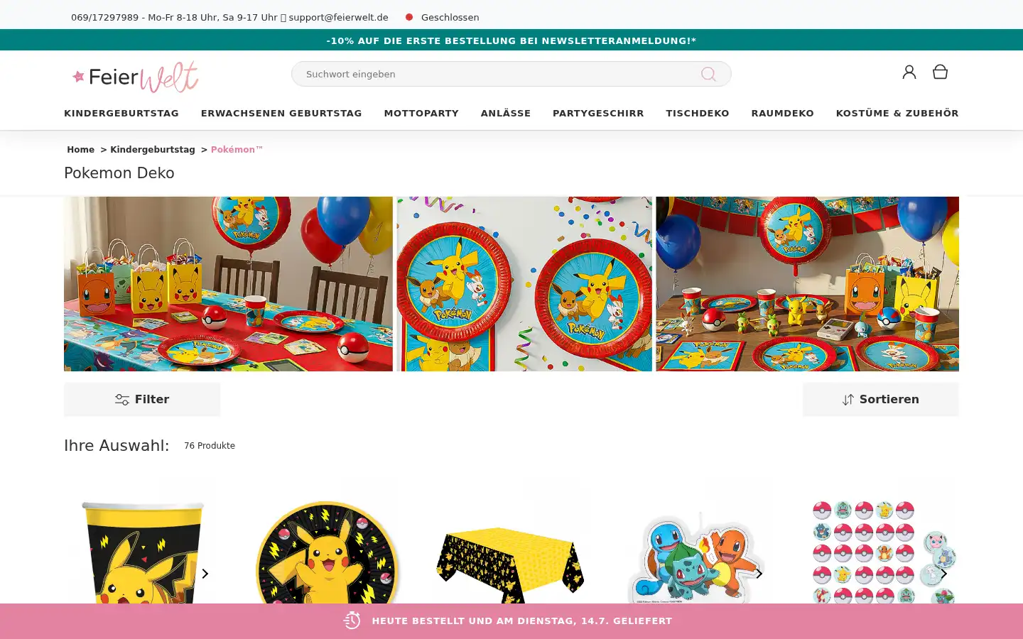 Screenshot of feierwelt.de