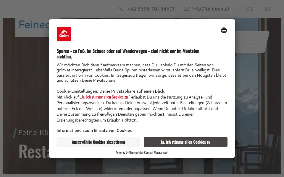Screenshot of feineck.at