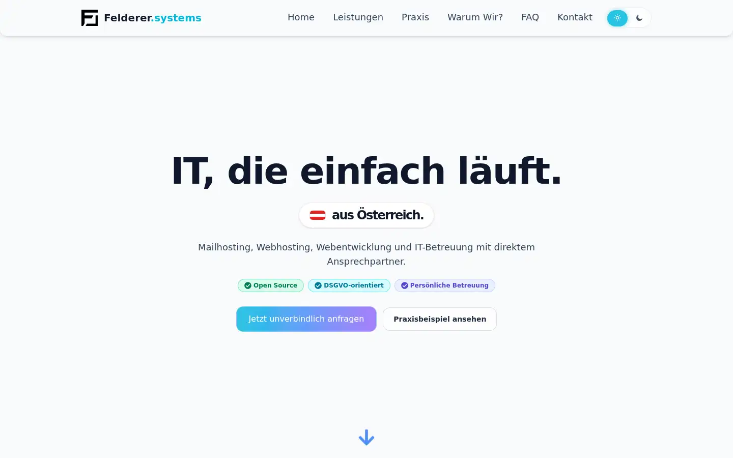 Screenshot of felderer.systems