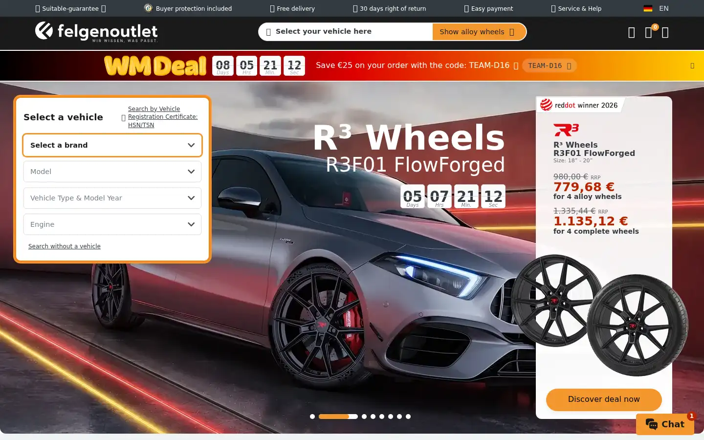 Screenshot of felgenoutlet.com