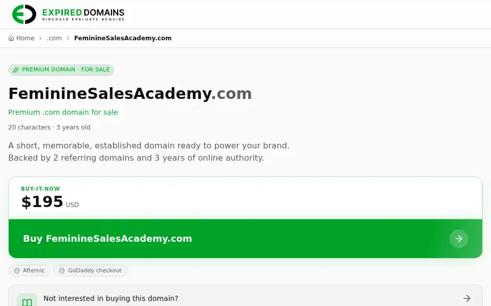 Screenshot of femininesalesacademy.com