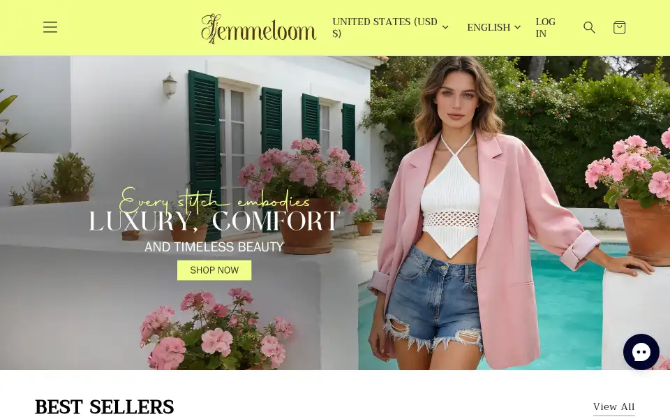 Screenshot of femmeloom.com