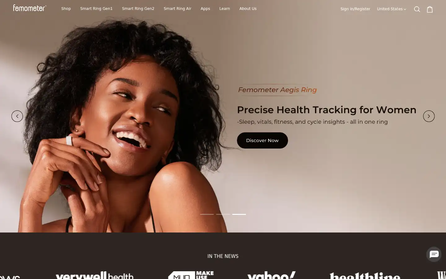Screenshot of femometer.com