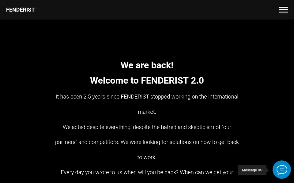 Screenshot of fenderist.com