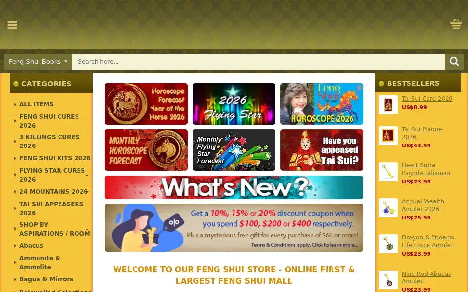 Screenshot of fengshuimall.com