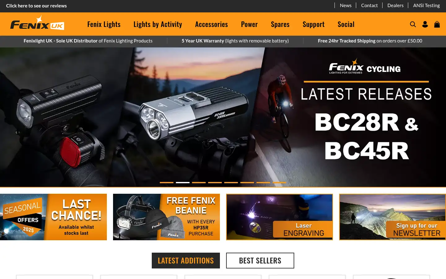 Screenshot of fenixlight.co.uk