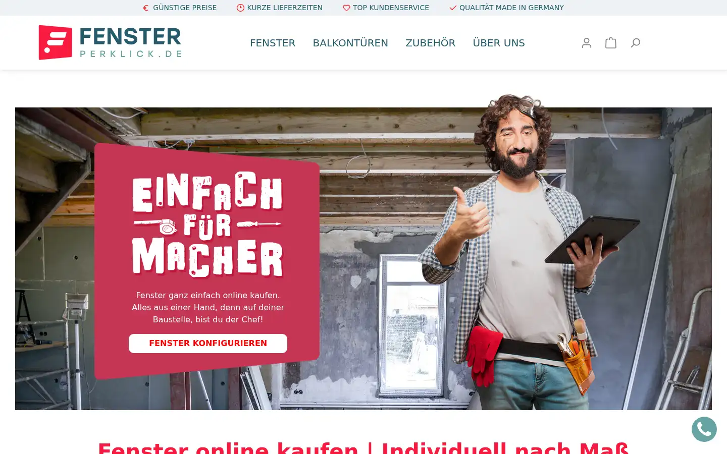 Screenshot of fenster-per-klick.de