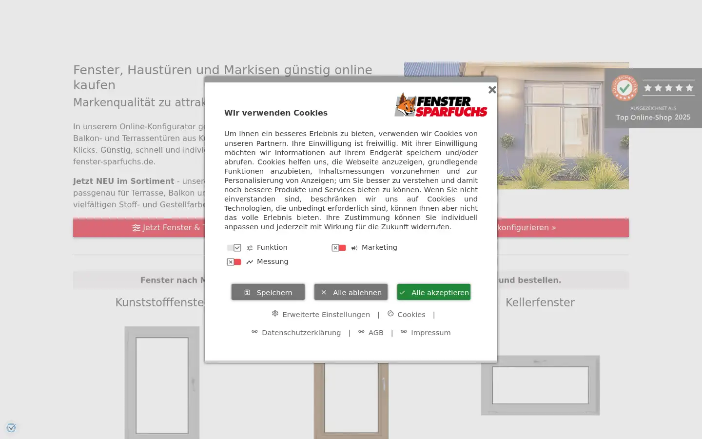 Screenshot of fenster-sparfuchs.de