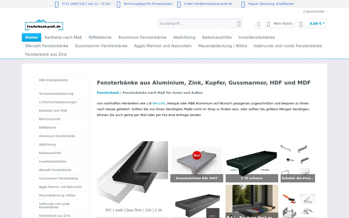 Screenshot of fensterbank-profi.de