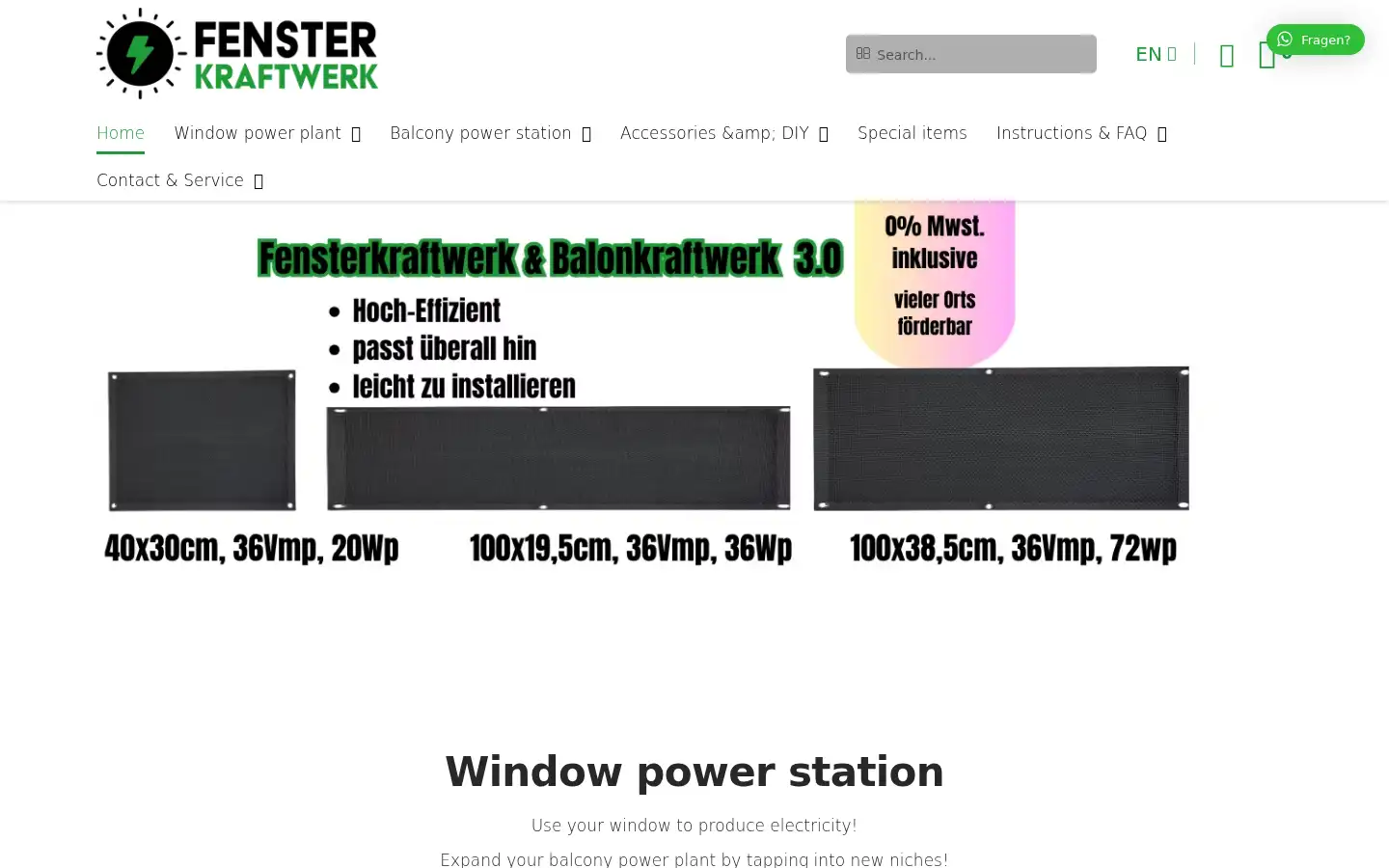 Screenshot of fensterkraftwerk.de