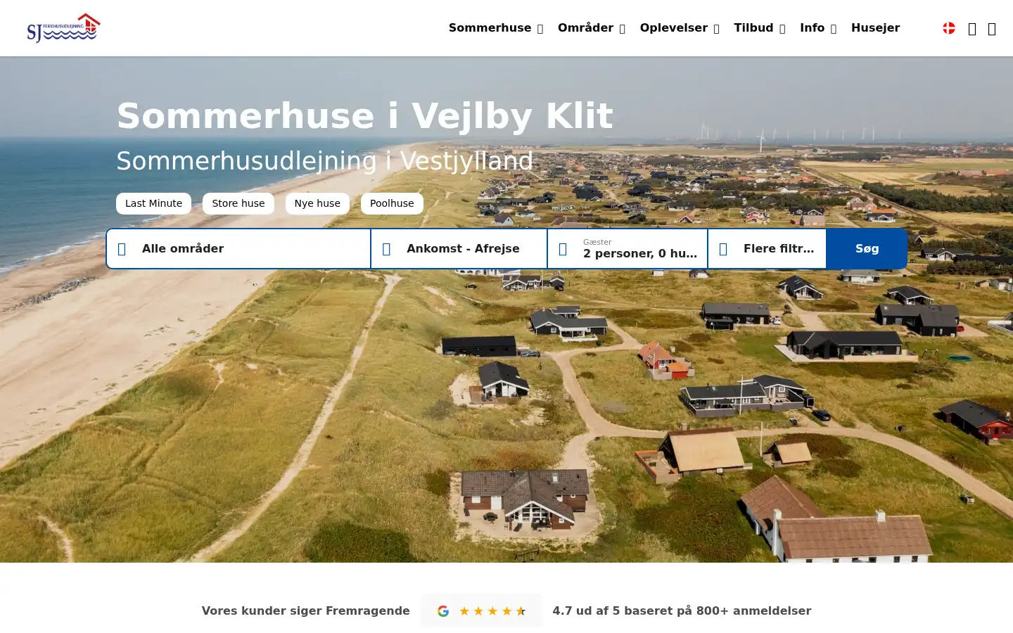 Screenshot of feriehusudlejning.dk