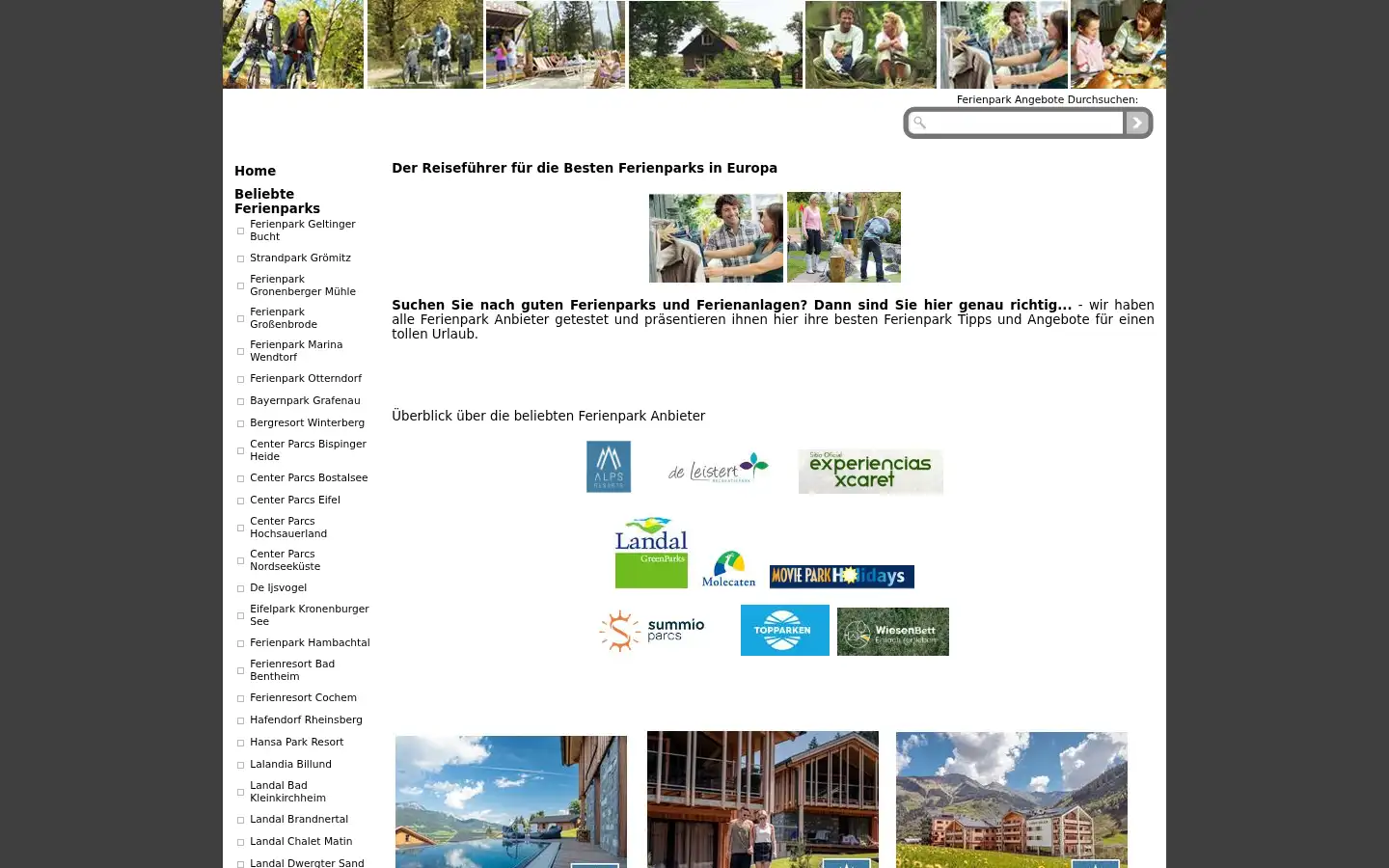 Screenshot of ferien-parks.com