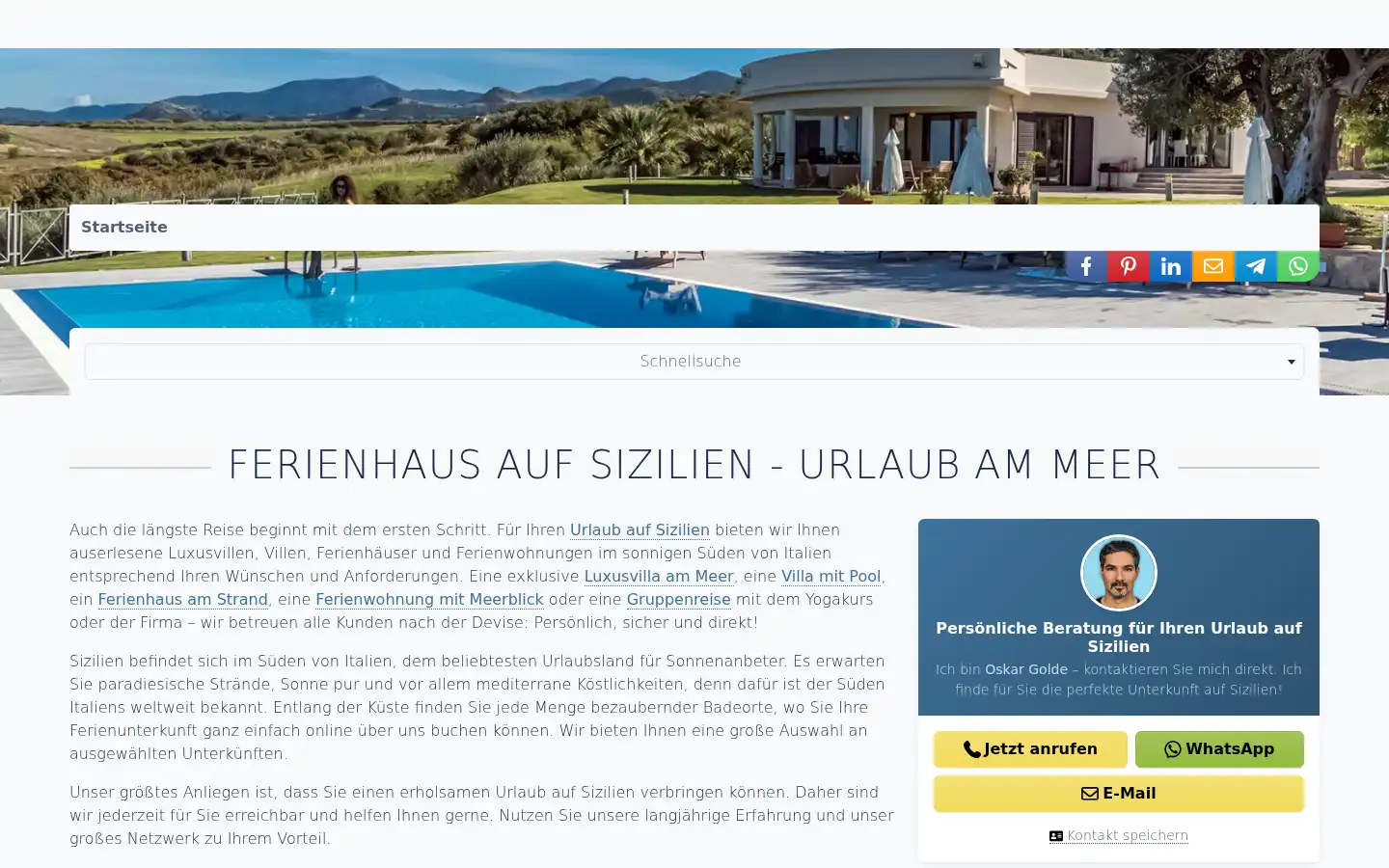Screenshot of ferienhaussizilien.de