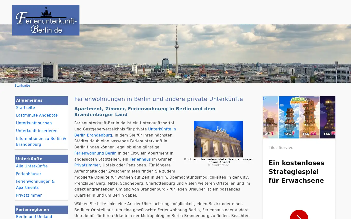Screenshot of ferienunterkunft-berlin.de