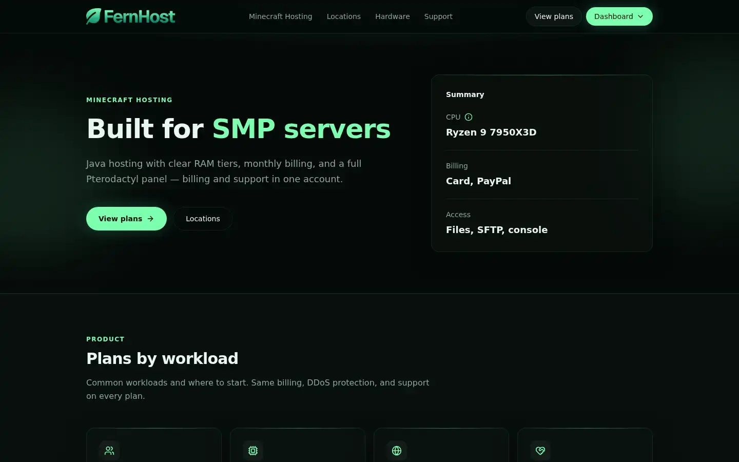 Screenshot of fernhost.gg
