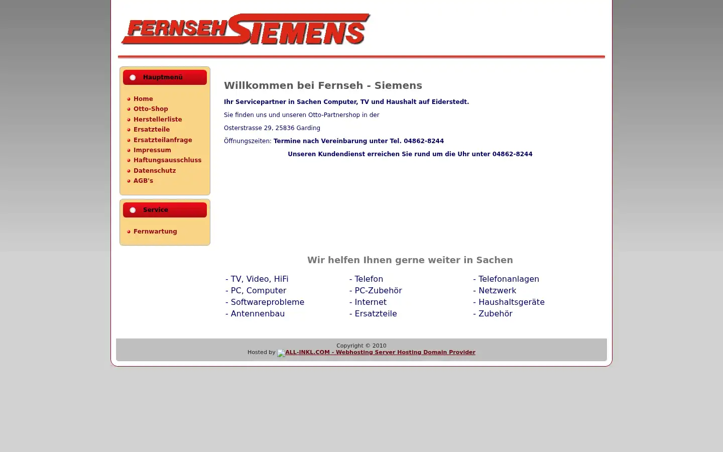 Screenshot of fernseh-siemens.de