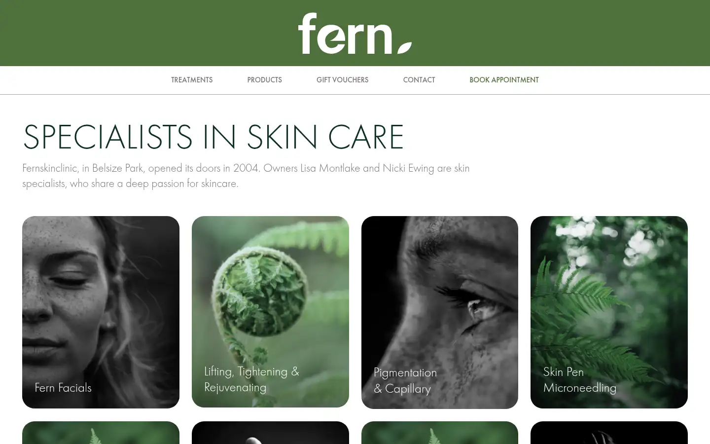 Screenshot of fernskinclinic.com