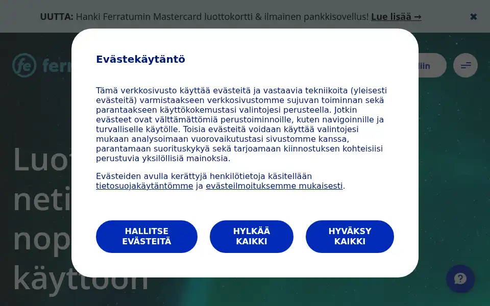 Screenshot of ferratumbank.fi
