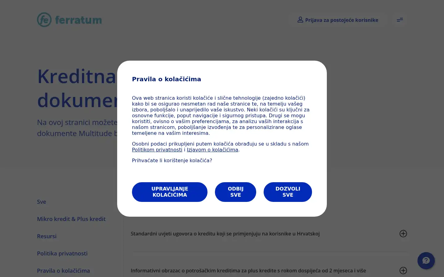 Screenshot of ferratumbank.hr