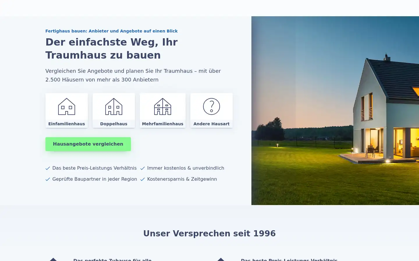 Screenshot of fertighaus.de